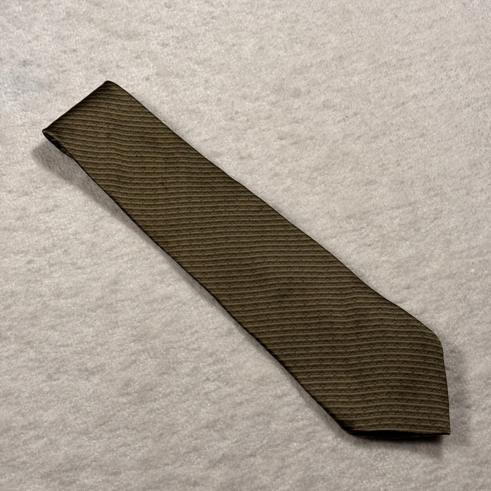 Arrow Men's Silk Tie Brown‎ Tan Geometric Pattern Classic Dress Necktie